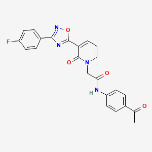 molecular formula C23H17FN4O4 B2692186 N-(4-acetylphenyl)-2-(3-(3-(4-fluorophenyl)-1,2,4-oxadiazol-5-yl)-2-oxopyridin-1(2H)-yl)acetamide CAS No. 1251628-68-8