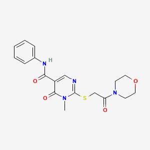 1-methyl-2-(2-morpholin-4-yl-2-oxoethyl)sulfanyl-6-oxo-N-phenylpyrimidine-5-carboxamide