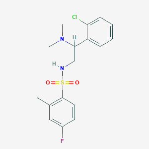 molecular formula C17H20ClFN2O2S B2692197 N-(2-(2-chlorophenyl)-2-(dimethylamino)ethyl)-4-fluoro-2-methylbenzenesulfonamide CAS No. 1210305-71-7