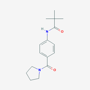 molecular formula C16H22N2O2 B269220 2,2-dimethyl-N-[4-(1-pyrrolidinylcarbonyl)phenyl]propanamide 