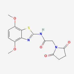molecular formula C15H15N3O5S B2692216 N-(4,7-dimethoxybenzo[d]thiazol-2-yl)-2-(2,5-dioxopyrrolidin-1-yl)acetamide CAS No. 906784-16-5