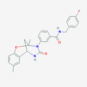 3-(2,8-dimethyl-4-oxo-5,6-dihydro-2H-2,6-methanobenzo[g][1,3,5]oxadiazocin-3(4H)-yl)-N-(4-fluorobenzyl)benzamide