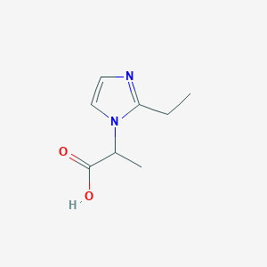 molecular formula C8H12N2O2 B2692219 2-(2-ethyl-1H-imidazol-1-yl)propanoic acid CAS No. 1219346-32-3; 927636-43-9