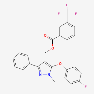 [5-(4-fluorophenoxy)-1-methyl-3-phenyl-1H-pyrazol-4-yl]methyl 3-(trifluoromethyl)benzenecarboxylate