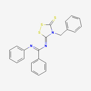N-(4-benzyl-5-sulfanylidene-1,2,4-dithiazolidin-3-ylidene)-N'-phenylbenzenecarboximidamide