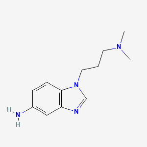 molecular formula C12H18N4 B2692240 1-[3-(二甲胺基)丙基]-1H-苯并咪唑-5-胺 CAS No. 1232789-68-2