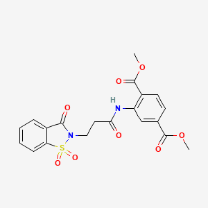 dimethyl 2-(3-(1,1-dioxido-3-oxobenzo[d]isothiazol-2(3H)-yl)propanamido)terephthalate