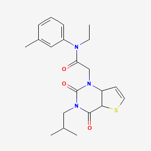 molecular formula C21H25N3O3S B2692244 N-ethyl-N-(3-methylphenyl)-2-[3-(2-methylpropyl)-2,4-dioxo-1H,2H,3H,4H-thieno[3,2-d]pyrimidin-1-yl]acetamide CAS No. 1261000-02-5