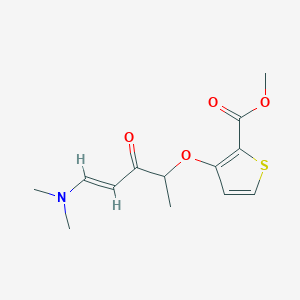 molecular formula C13H17NO4S B2692249 methyl 3-{[(4E)-5-(dimethylamino)-3-oxopent-4-en-2-yl]oxy}thiophene-2-carboxylate CAS No. 339097-03-9