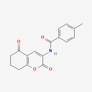 molecular formula C17H15NO4 B2692256 N-(2,5-dioxo-5,6,7,8-tetrahydro-2H-chromen-3-yl)-4-methylbenzenecarboxamide CAS No. 339009-35-7