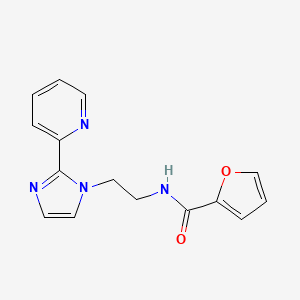 molecular formula C15H14N4O2 B2692261 N-(2-(2-(吡啶-2-基)-1H-咪唑-1-基)乙基)呋喃-2-甲酰胺 CAS No. 2034233-89-9