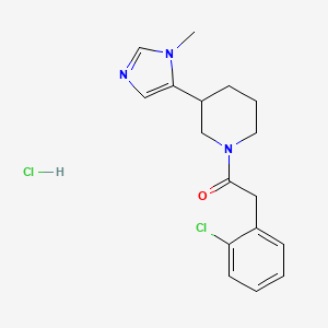 molecular formula C17H21Cl2N3O B2692267 2-(2-Chlorophenyl)-1-[3-(3-methylimidazol-4-yl)piperidin-1-yl]ethanone;hydrochloride CAS No. 2310152-63-5