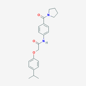 molecular formula C22H26N2O3 B269227 2-(4-isopropylphenoxy)-N-[4-(1-pyrrolidinylcarbonyl)phenyl]acetamide 
