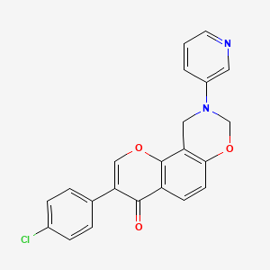 molecular formula C22H15ClN2O3 B2692280 3-(4-chlorophenyl)-9-(pyridin-3-yl)-9,10-dihydrochromeno[8,7-e][1,3]oxazin-4(8H)-one CAS No. 951949-07-8