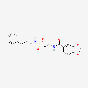 molecular formula C19H22N2O5S B2692281 N-[2-(3-phenylpropylsulfamoyl)ethyl]-1,3-benzodioxole-5-carboxamide CAS No. 899968-48-0