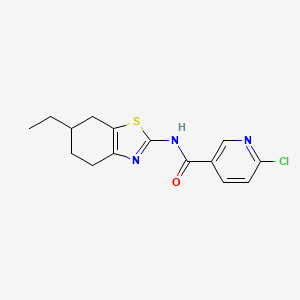 6-chloro-N-(6-ethyl-4,5,6,7-tetrahydro-1,3-benzothiazol-2-yl)pyridine-3-carboxamide