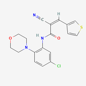 molecular formula C18H16ClN3O2S B2692290 (Z)-N-(5-Chloro-2-morpholin-4-ylphenyl)-2-cyano-3-thiophen-3-ylprop-2-enamide CAS No. 940844-47-3