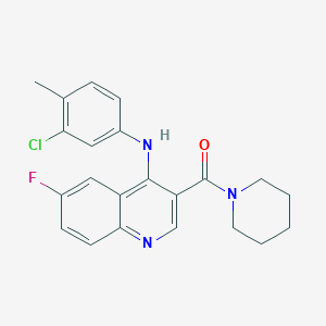 N-(3-chloro-4-methylphenyl)-6-fluoro-3-(piperidin-1-ylcarbonyl)quinolin-4-amine