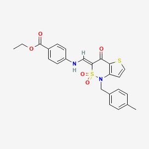 ethyl 4-({(Z)-[1-(4-methylbenzyl)-2,2-dioxido-4-oxo-1,4-dihydro-3H-thieno[3,2-c][1,2]thiazin-3-ylidene]methyl}amino)benzoate