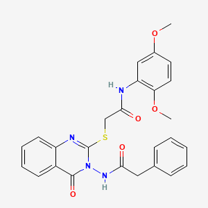 N-[2-[2-(2,5-dimethoxyanilino)-2-oxoethyl]sulfanyl-4-oxoquinazolin-3-yl]-2-phenylacetamide