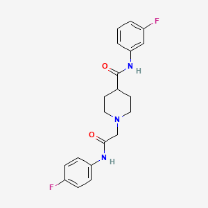 N-(3-fluorophenyl)-1-(2-((4-fluorophenyl)amino)-2-oxoethyl)piperidine-4-carboxamide