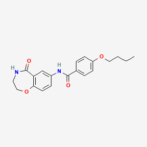 4-butoxy-N-(5-oxo-2,3,4,5-tetrahydrobenzo[f][1,4]oxazepin-7-yl)benzamide