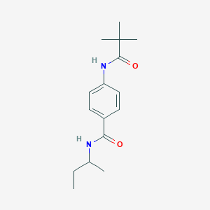 molecular formula C16H24N2O2 B269231 N-(sec-butyl)-4-[(2,2-dimethylpropanoyl)amino]benzamide 