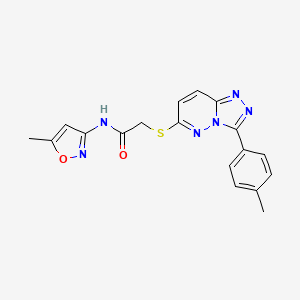 molecular formula C18H16N6O2S B2692310 N-(5-methylisoxazol-3-yl)-2-{[3-(4-methylphenyl)[1,2,4]triazolo[4,3-b]pyridazin-6-yl]thio}acetamide CAS No. 852375-93-0