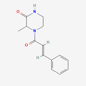 molecular formula C14H16N2O2 B2692312 4-Cinnamoyl-3-methylpiperazin-2-one CAS No. 1105056-62-9