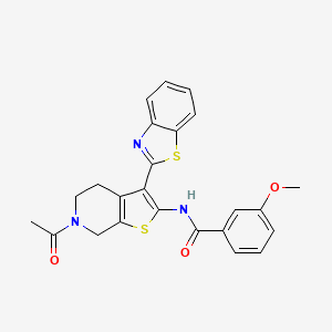 molecular formula C24H21N3O3S2 B2692314 N-(6-acetyl-3-(benzo[d]thiazol-2-yl)-4,5,6,7-tetrahydrothieno[2,3-c]pyridin-2-yl)-3-methoxybenzamide CAS No. 864859-41-6