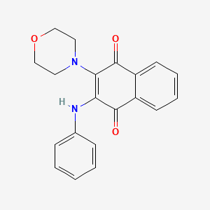 molecular formula C20H18N2O3 B2692319 2-Anilino-3-morpholin-4-ylnaphthalene-1,4-dione CAS No. 307541-95-3