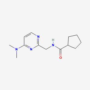 molecular formula C13H20N4O B2692322 N-((4-(dimethylamino)pyrimidin-2-yl)methyl)cyclopentanecarboxamide CAS No. 1797250-77-1