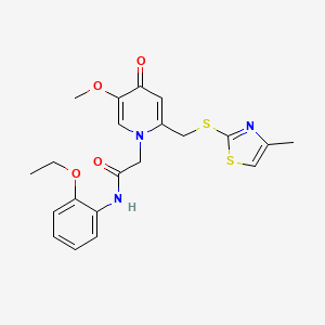 N-(2-ethoxyphenyl)-2-(5-methoxy-2-(((4-methylthiazol-2-yl)thio)methyl)-4-oxopyridin-1(4H)-yl)acetamide