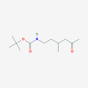 molecular formula C12H23NO3 B2692334 tert-butyl N-(3-methyl-5-oxohexyl)carbamate CAS No. 1165921-51-6
