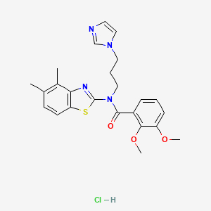 molecular formula C24H27ClN4O3S B2692335 N-(3-(1H-imidazol-1-yl)propyl)-N-(4,5-dimethylbenzo[d]thiazol-2-yl)-2,3-dimethoxybenzamide hydrochloride CAS No. 1215639-62-5