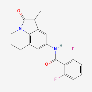 molecular formula C19H16F2N2O2 B2692337 2,6-二氟-N-(3-甲基-2-氧代-1-氮杂三环[6.3.1.04,12]十二烯-6-基)苯甲酰胺 CAS No. 906161-85-1