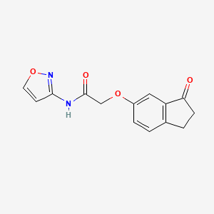 molecular formula C14H12N2O4 B2692340 N-(isoxazol-3-yl)-2-((3-oxo-2,3-dihydro-1H-inden-5-yl)oxy)acetamide CAS No. 1203258-54-1
