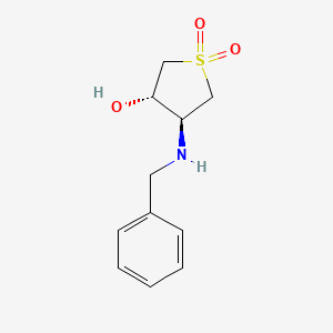 molecular formula C11H15NO3S B2692349 (3S,4S)-4-(benzylamino)-1,1-dioxothiolan-3-ol CAS No. 1821735-81-2