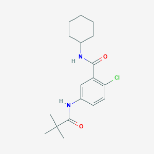 molecular formula C18H25ClN2O2 B269235 2-chloro-N-cyclohexyl-5-[(2,2-dimethylpropanoyl)amino]benzamide 