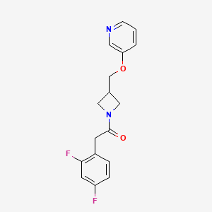 molecular formula C17H16F2N2O2 B2692354 2-(2,4-Difluorophenyl)-1-[3-(pyridin-3-yloxymethyl)azetidin-1-yl]ethanone CAS No. 2379953-17-8