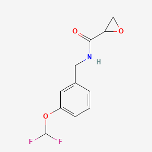 molecular formula C11H11F2NO3 B2692358 N-[[3-(Difluoromethoxy)phenyl]methyl]oxirane-2-carboxamide CAS No. 2418713-63-8