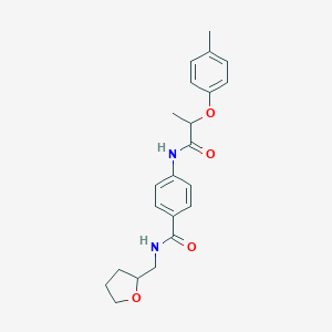 molecular formula C22H26N2O4 B269236 4-{[2-(4-methylphenoxy)propanoyl]amino}-N-(tetrahydro-2-furanylmethyl)benzamide 
