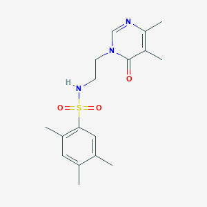 molecular formula C17H23N3O3S B2692362 N-(2-(4,5-dimethyl-6-oxopyrimidin-1(6H)-yl)ethyl)-2,4,5-trimethylbenzenesulfonamide CAS No. 1396813-80-1