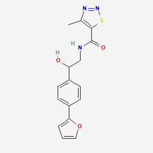 molecular formula C16H15N3O3S B2692365 N-{2-[4-(呋喃-2-基)苯基]-2-羟基乙基}-4-甲基-1,2,3-噻二唑-5-羧酰胺 CAS No. 2097857-94-6