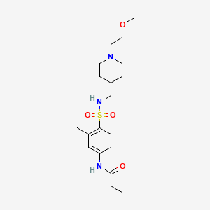 N-(4-(N-((1-(2-methoxyethyl)piperidin-4-yl)methyl)sulfamoyl)-3-methylphenyl)propionamide