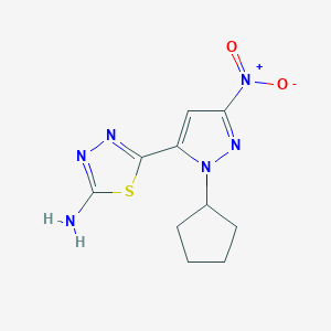 5-(2-Cyclopentyl-5-nitropyrazol-3-yl)-1,3,4-thiadiazol-2-amine