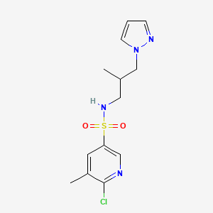 6-chloro-5-methyl-N-[2-methyl-3-(1H-pyrazol-1-yl)propyl]pyridine-3-sulfonamide