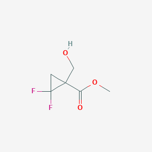 molecular formula C6H8F2O3 B2692393 Methyl 2,2-difluoro-1-(hydroxymethyl)cyclopropane-1-carboxylate CAS No. 2503206-00-4