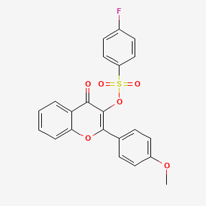 molecular formula C22H15FO6S B2692401 2-(4-methoxyphenyl)-4-oxo-4H-chromen-3-yl 4-fluorobenzenesulfonate CAS No. 301193-72-6