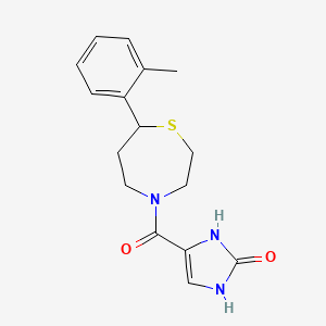 molecular formula C16H19N3O2S B2692407 4-(7-(o-tolyl)-1,4-thiazepane-4-carbonyl)-1H-imidazol-2(3H)-one CAS No. 1704521-86-7